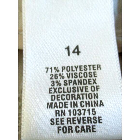 Dress Barn Women's Beige Mid Rise Straight Leg Zip Front Dress Pants Size 14 - Picture 8 of 9